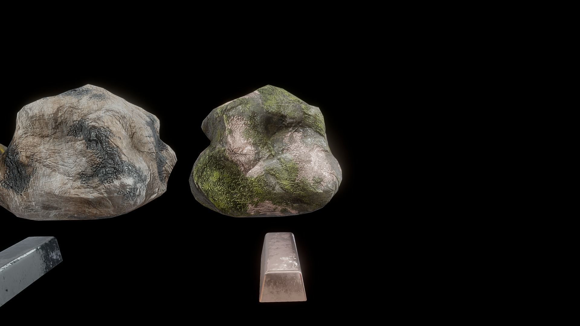 Ores and ingots pack Low-poly 3D model_12