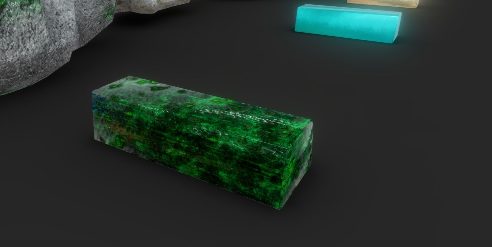 Ores and ingots pack Low-poly 3D model_29