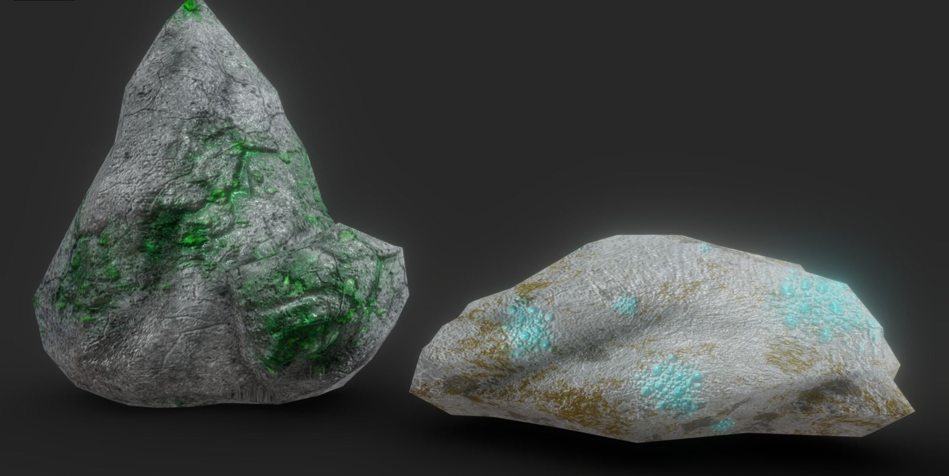 Ores and ingots pack Low-poly 3D model_27