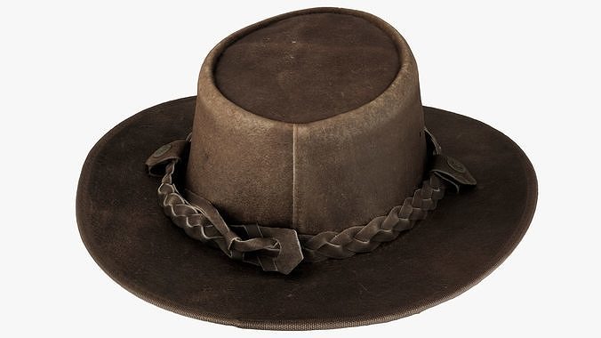 Leather Hat - 3D Scanned Game-Ready Asset  Low-poly 3D model