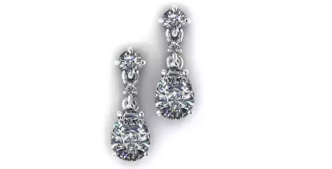 Earrings with Pear shaped gems