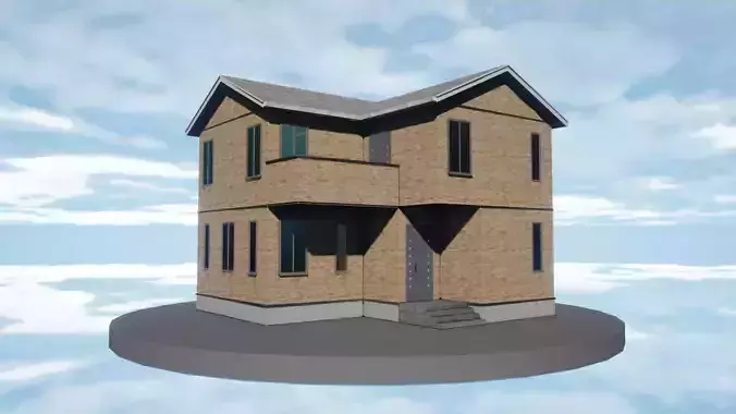 Modular Japanese House Parts Low-poly 3D model