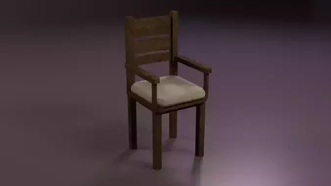 Low poly Wooden Chair