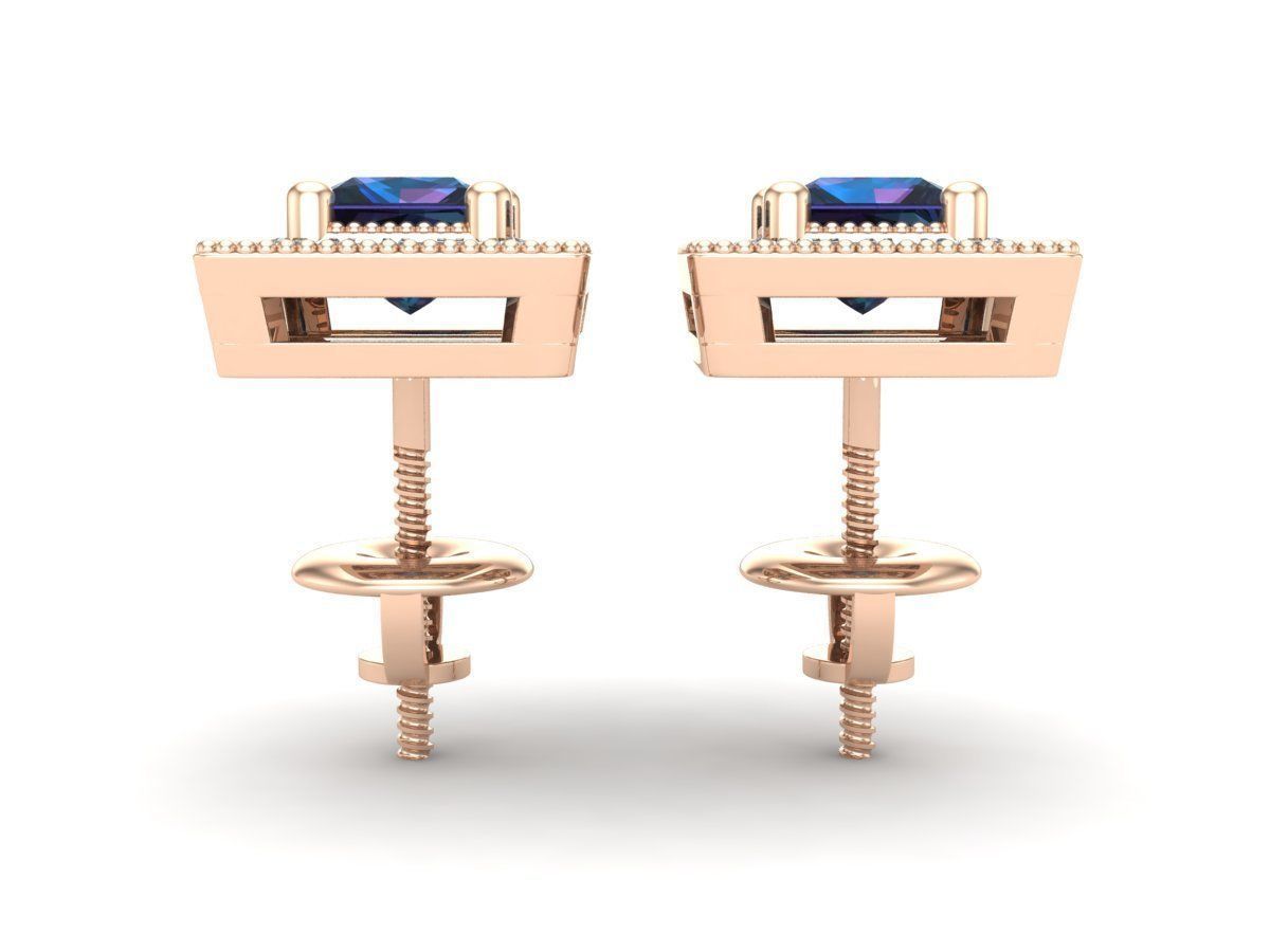 Diamond earrings for woman 3D print model_10