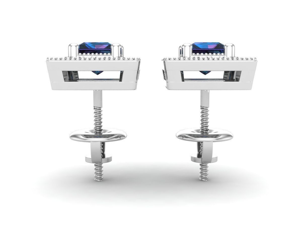 Diamond earrings for woman 3D print model_9