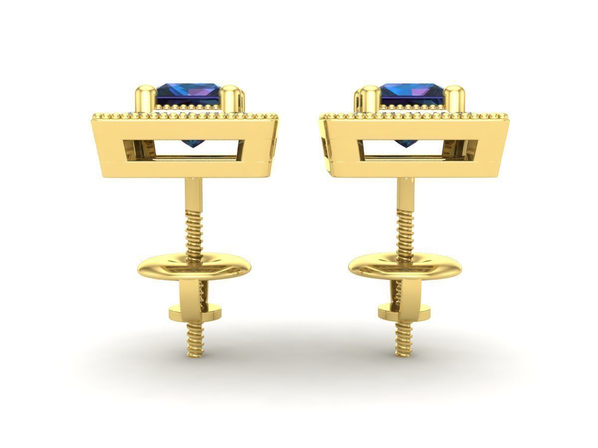 Diamond earrings for woman 3D print model_11