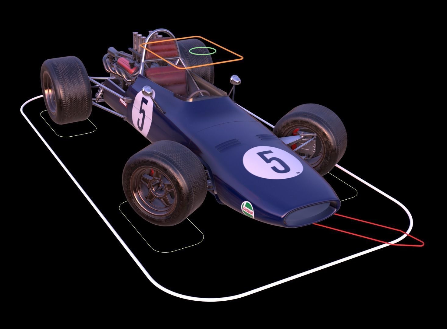 Bolide Rigged Race Car Low-poly 3D model_12