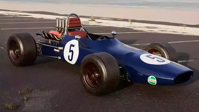 Ferrari 312 Rigged Race Car Low-poly 3D model