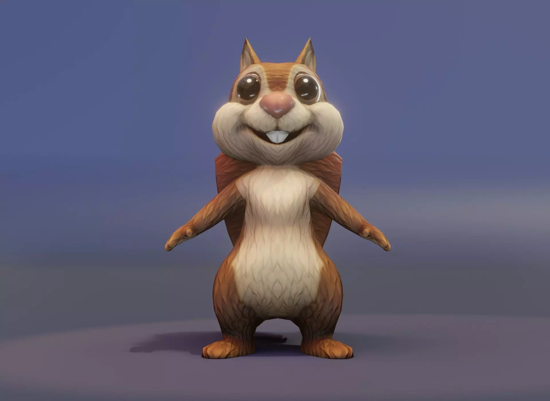 Cartoon Squirrel Rigged 3D Model Low-poly 3D model_0
