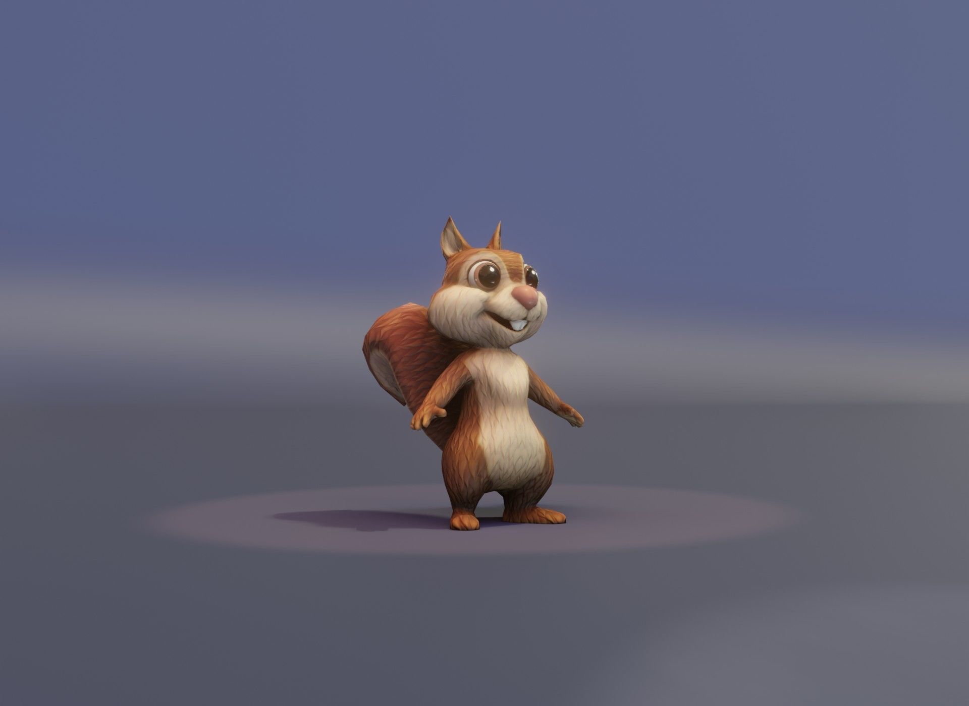 Cartoon Squirrel Rigged 3D Model Low-poly 3D model_14