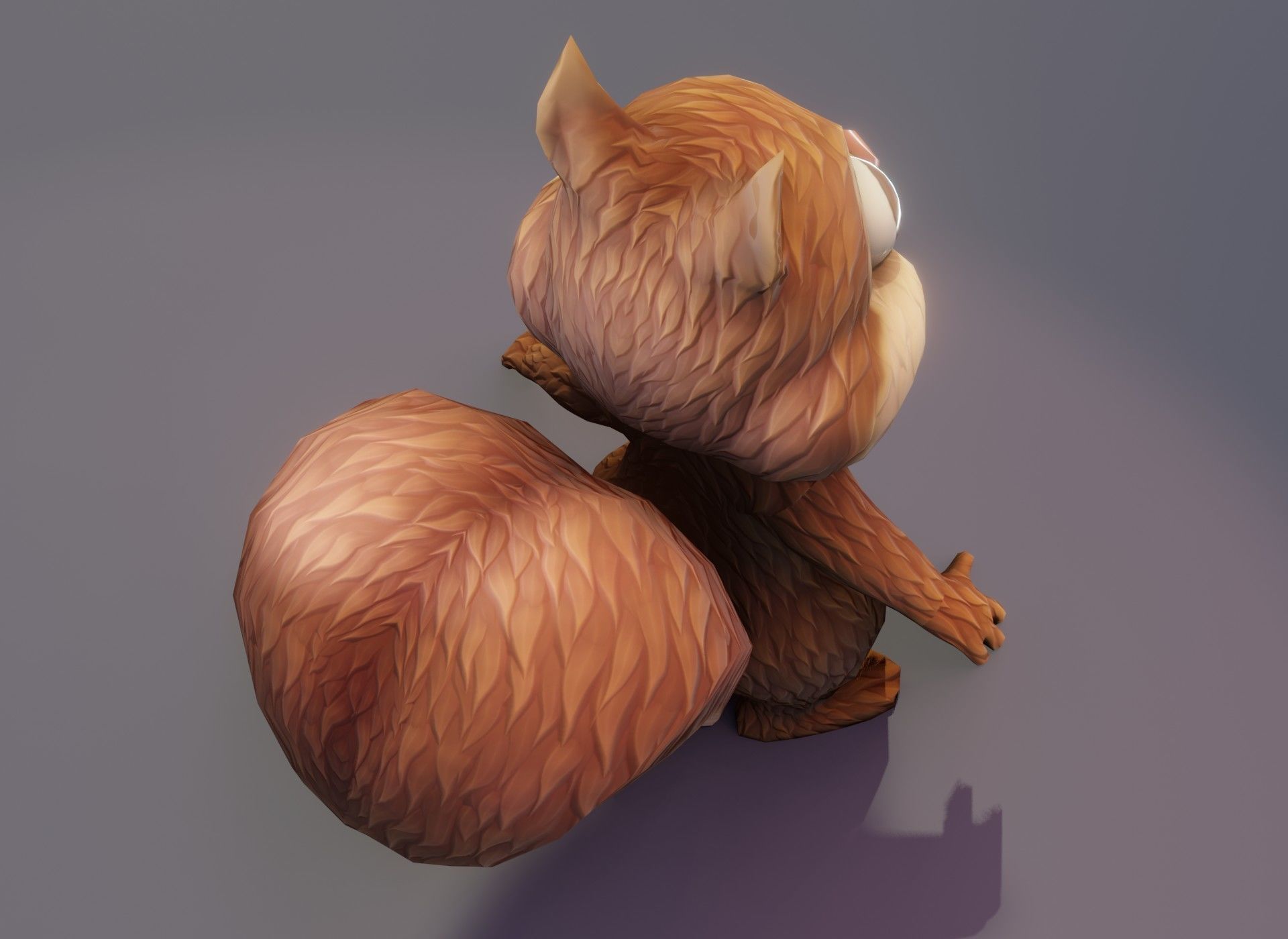 Cartoon Squirrel Rigged 3D Model Low-poly 3D model_16