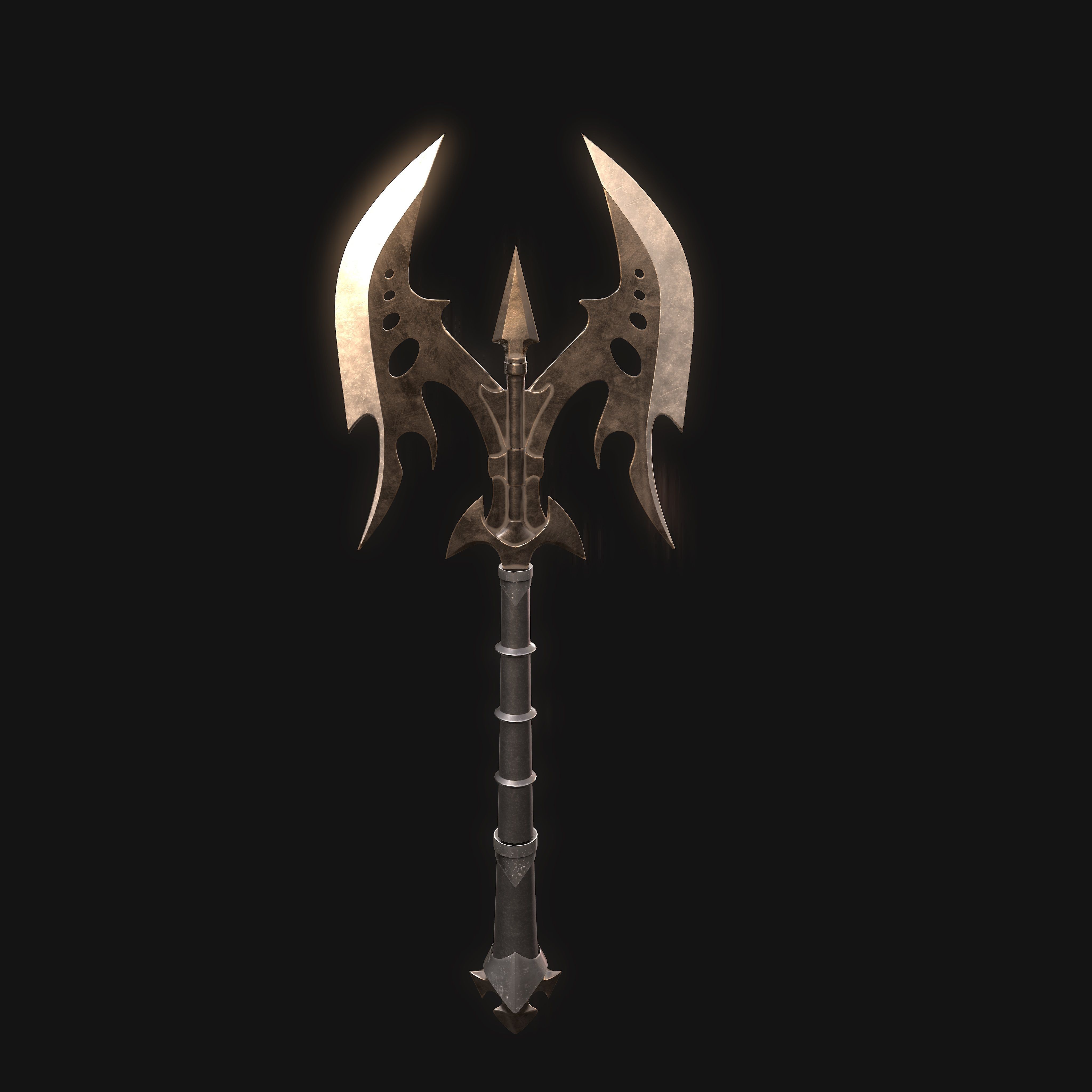 Weapons Axe Low-poly 3D model_2