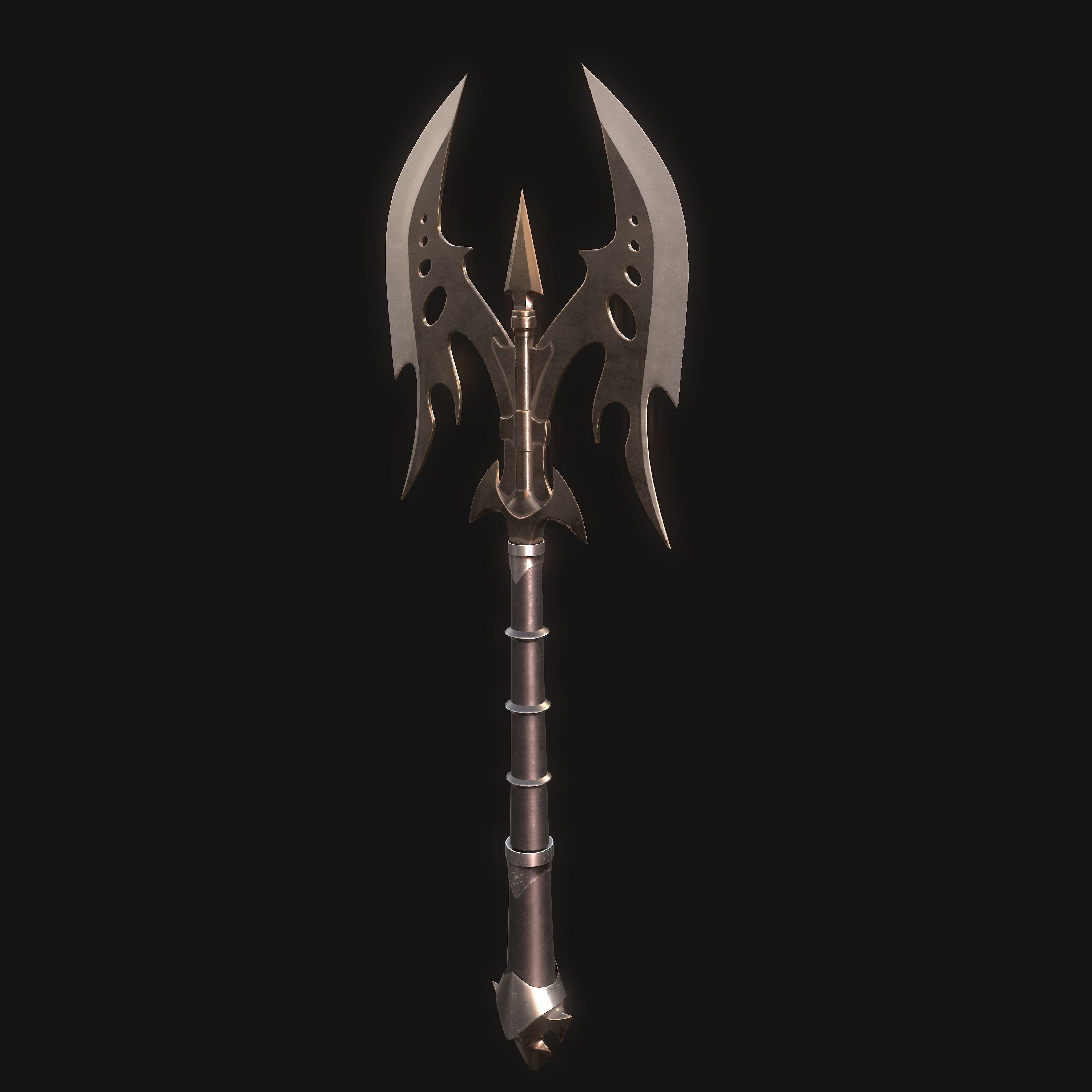Weapons Axe Low-poly 3D model_8