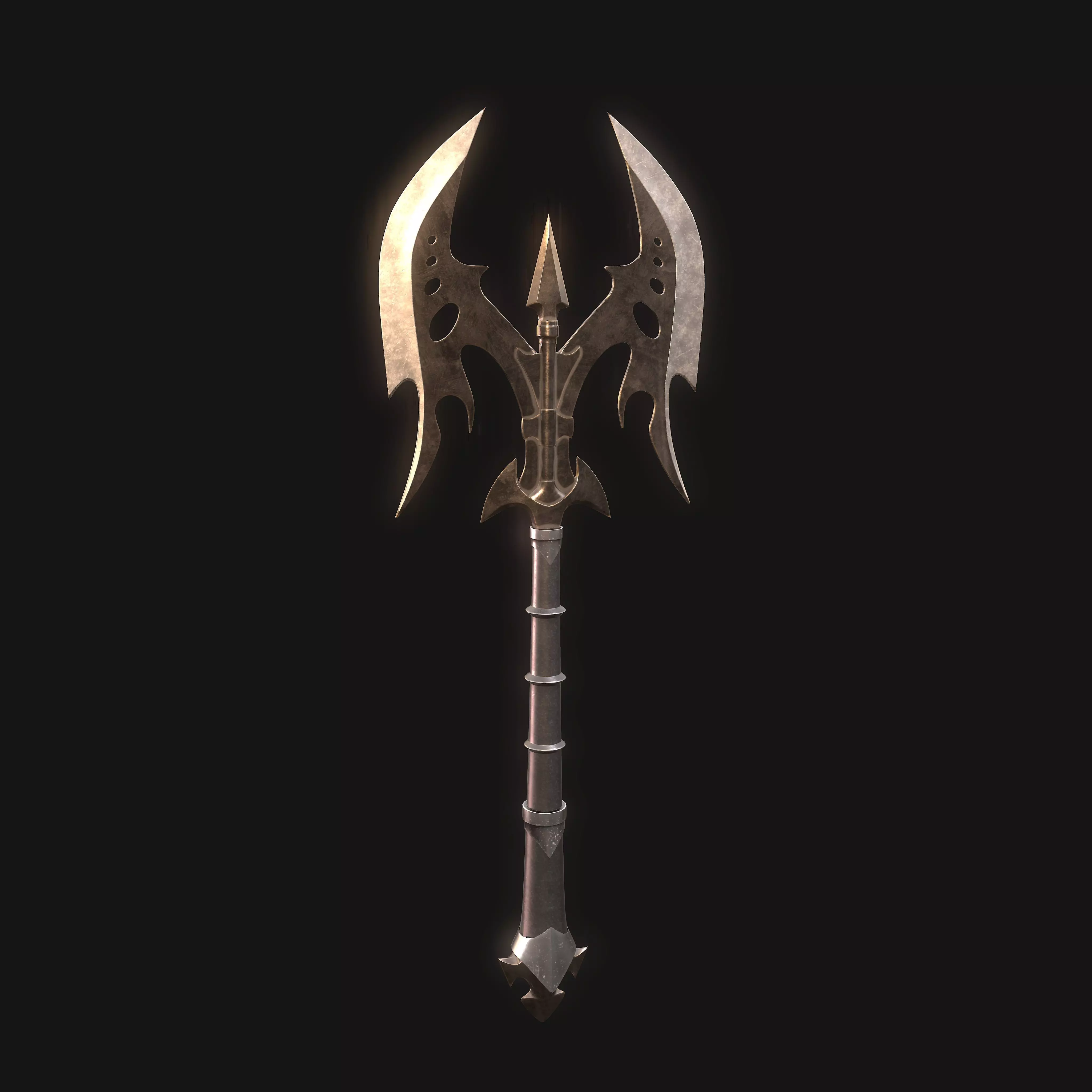 Weapons Axe Low-poly 3D model_0