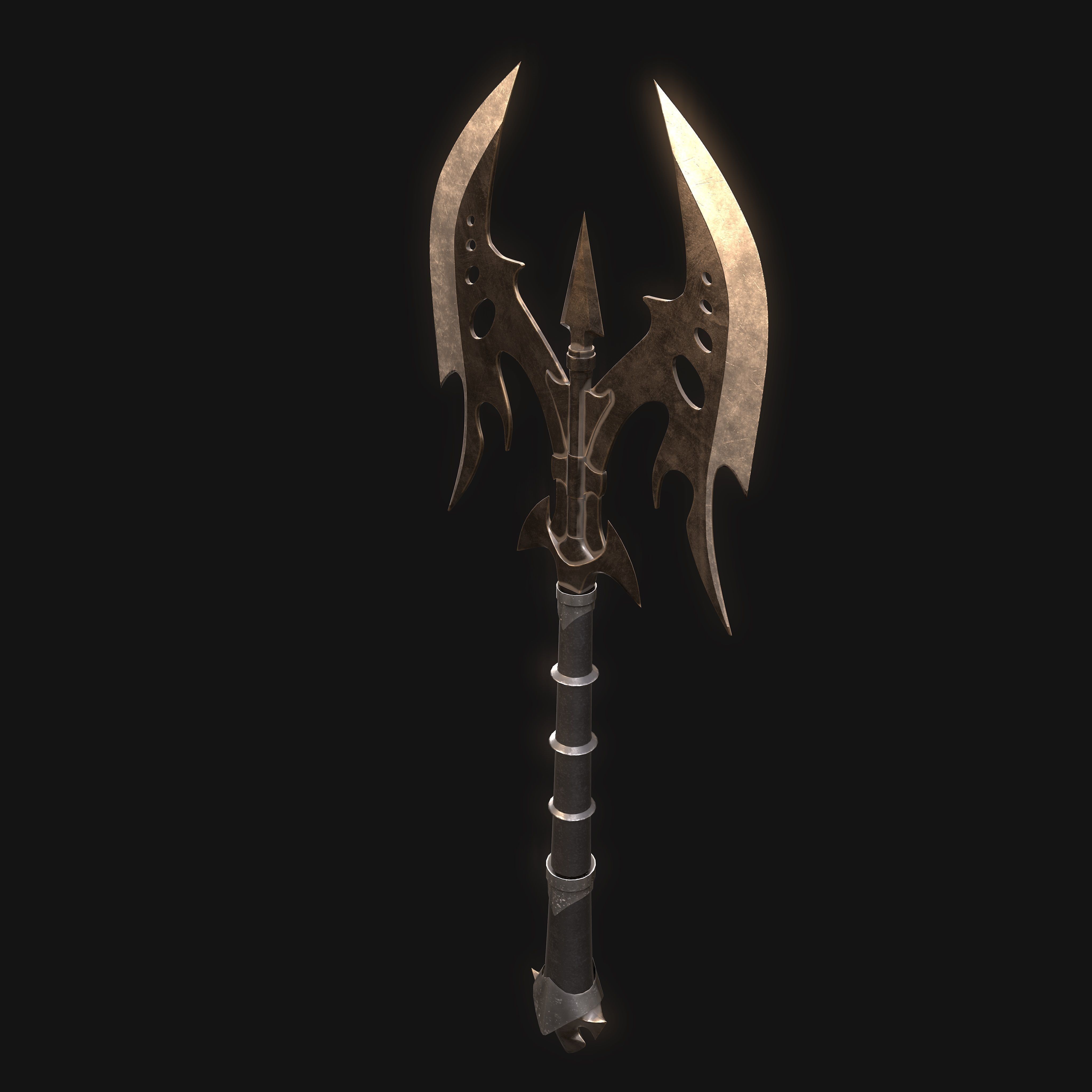 Weapons Axe Low-poly 3D model_3
