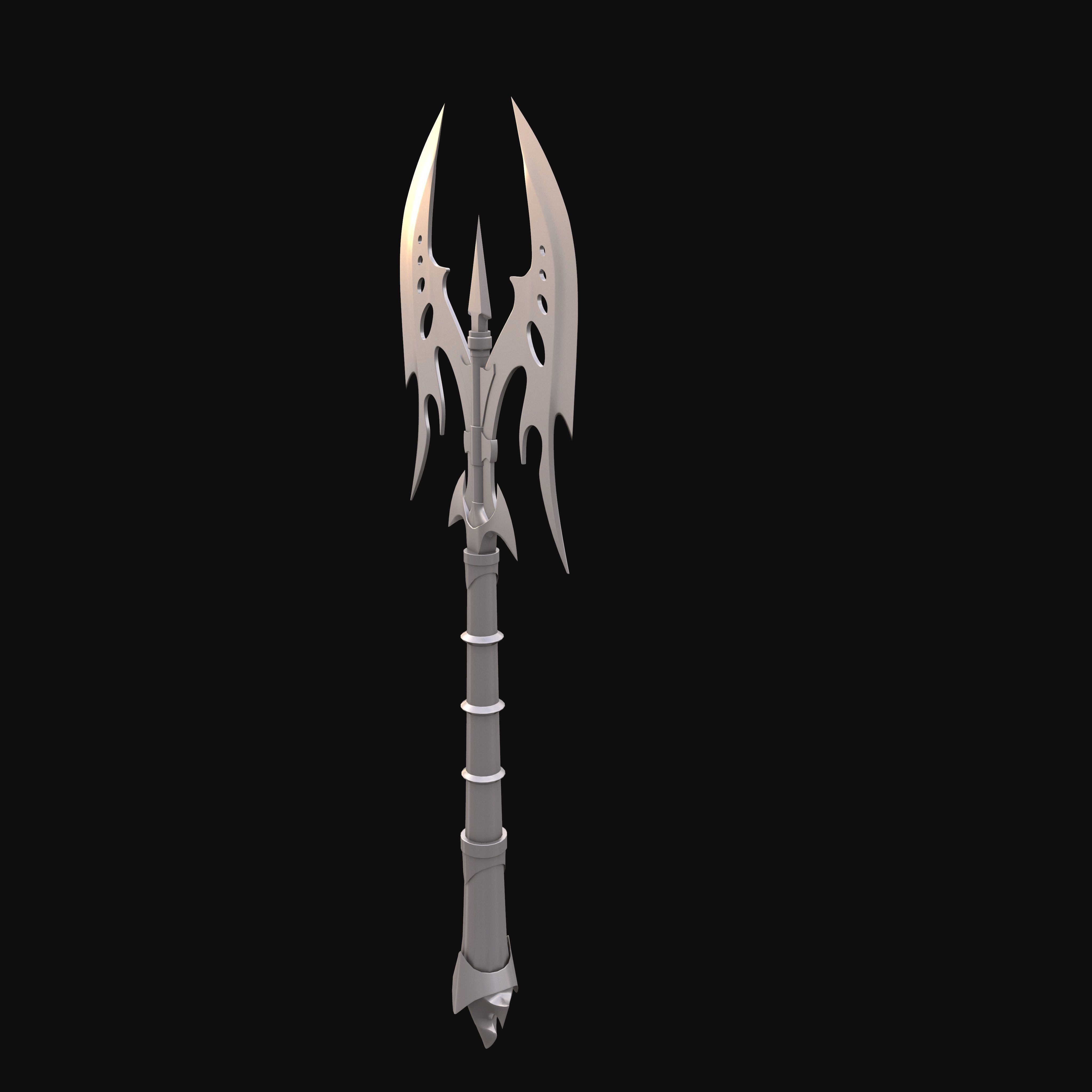 Weapons Axe Low-poly 3D model_15
