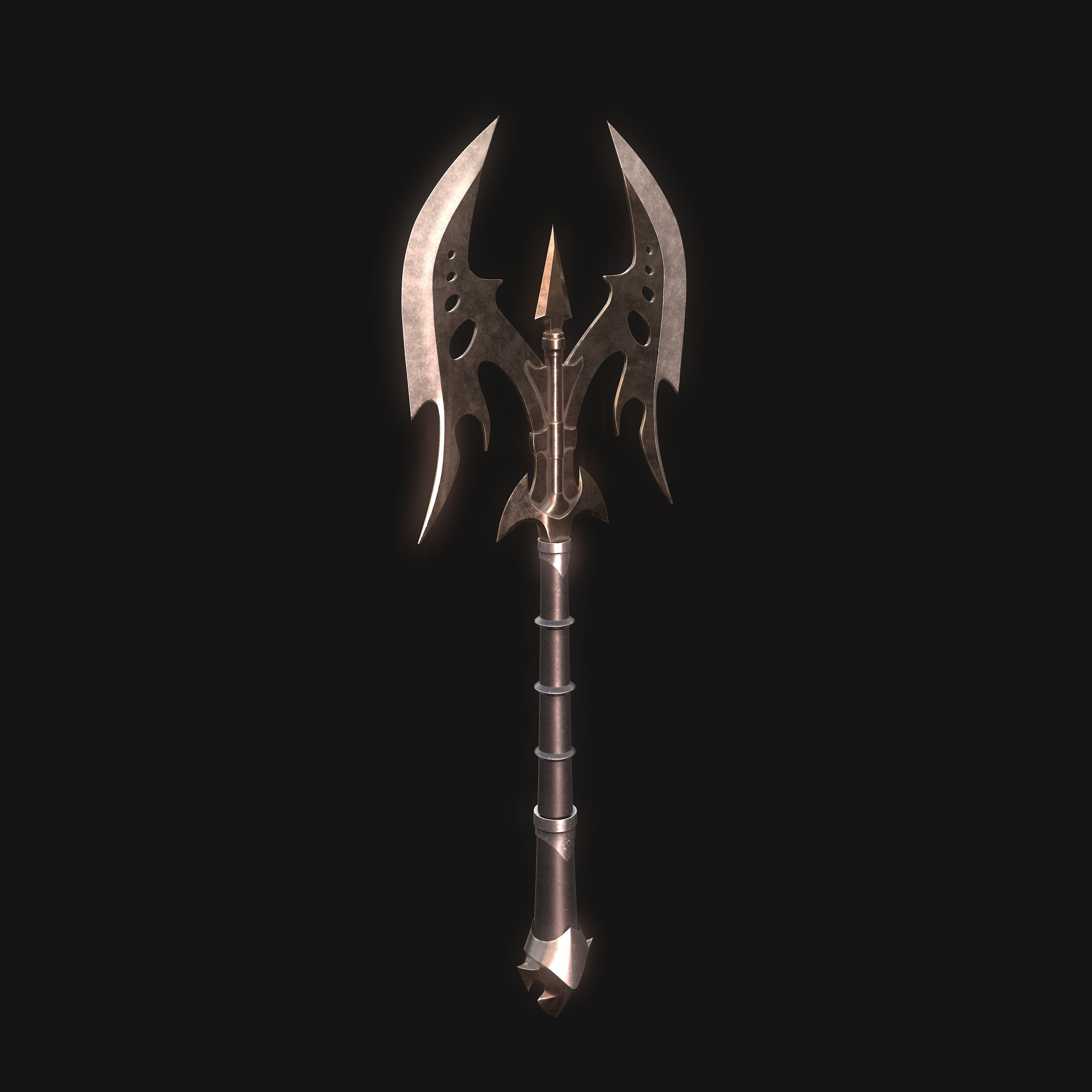 Weapons Axe Low-poly 3D model_1