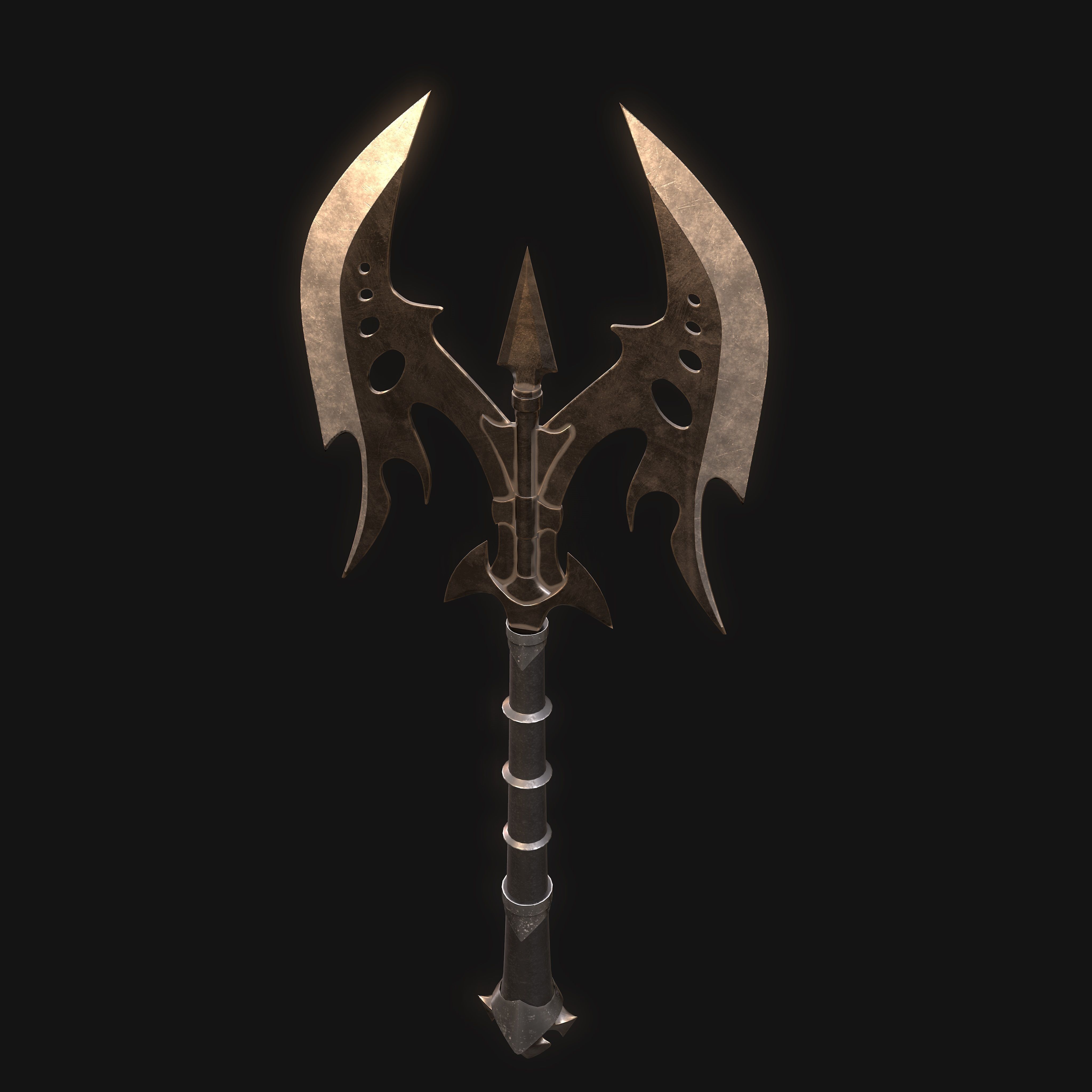 Weapons Axe Low-poly 3D model_4