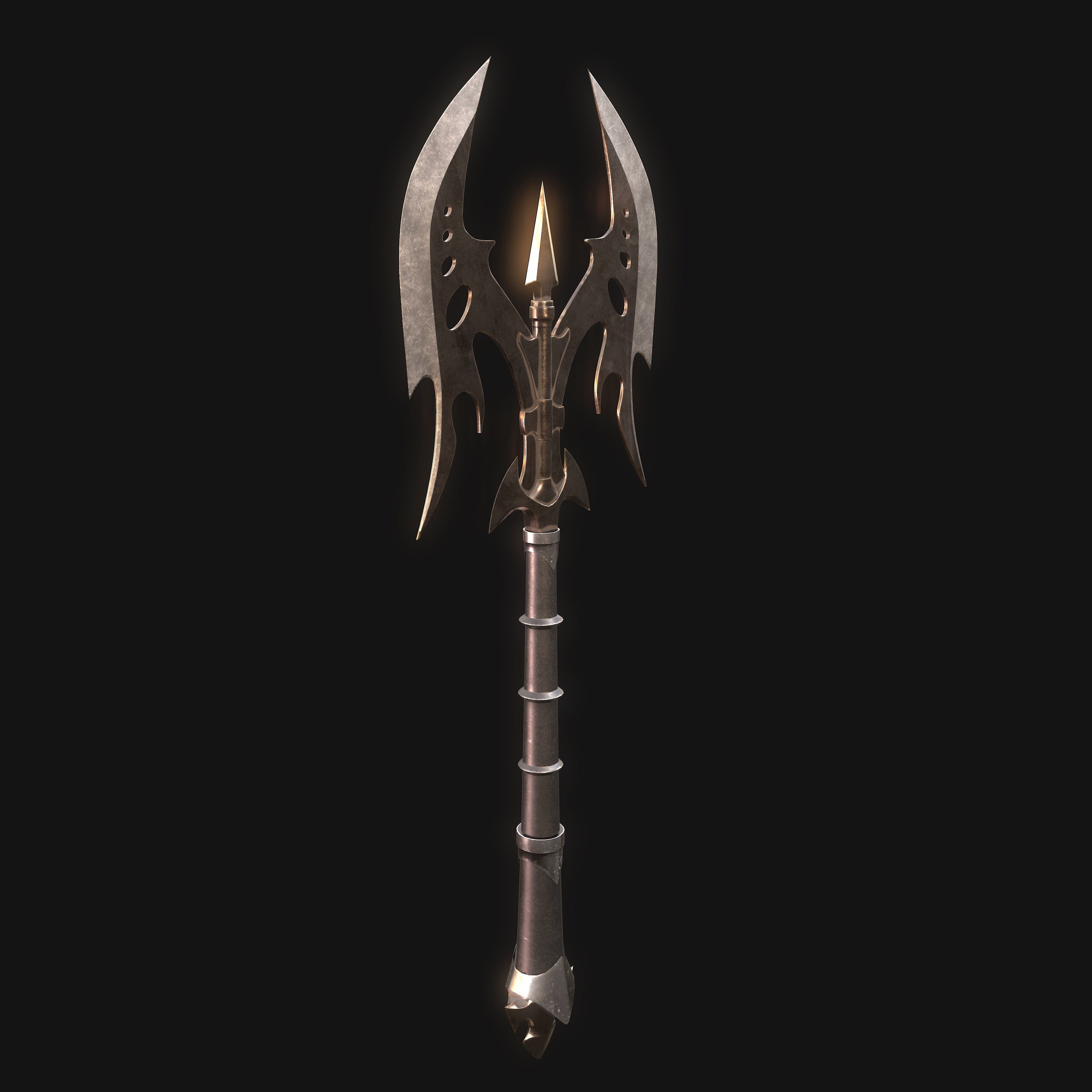 Weapons Axe Low-poly 3D model_6