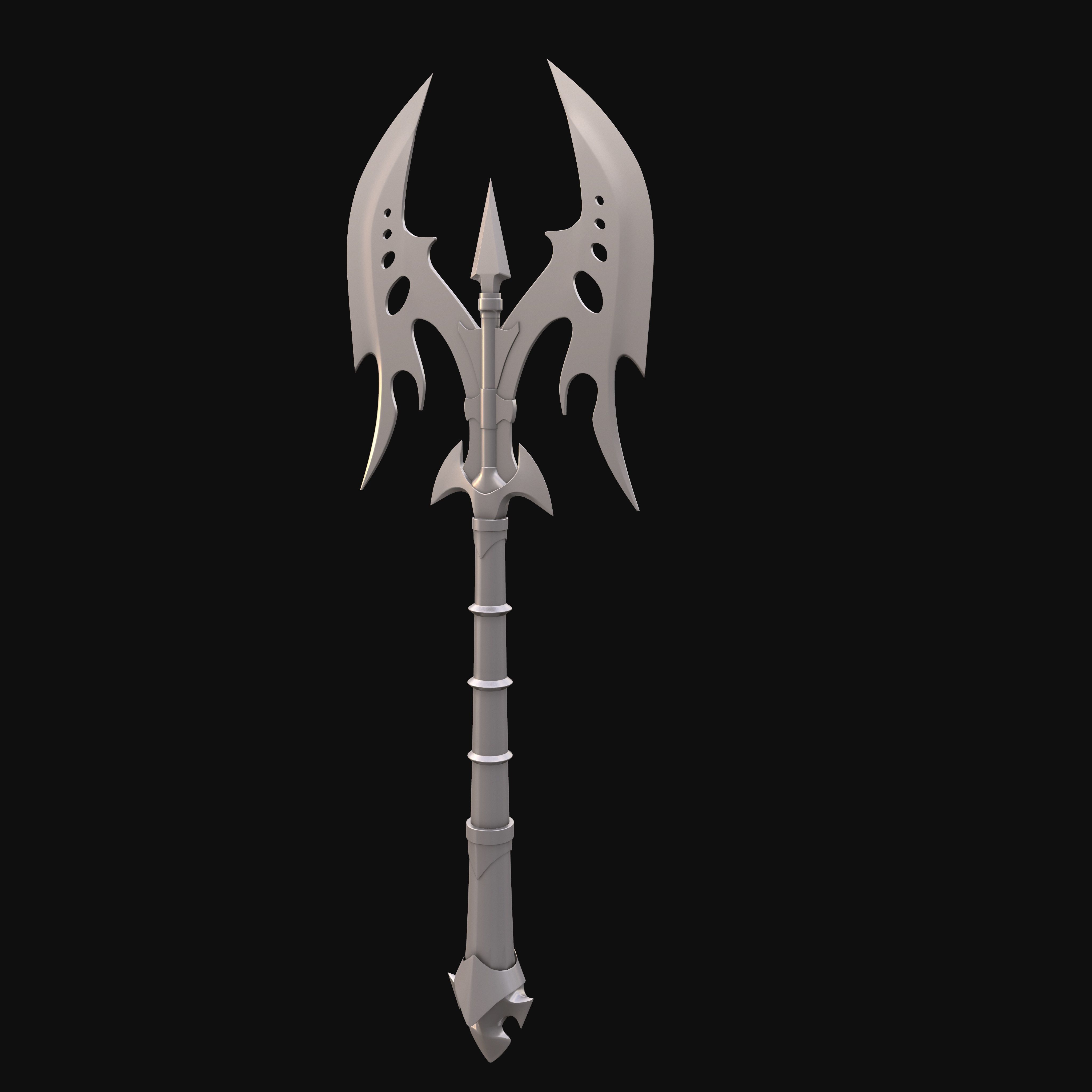 Weapons Axe Low-poly 3D model_10