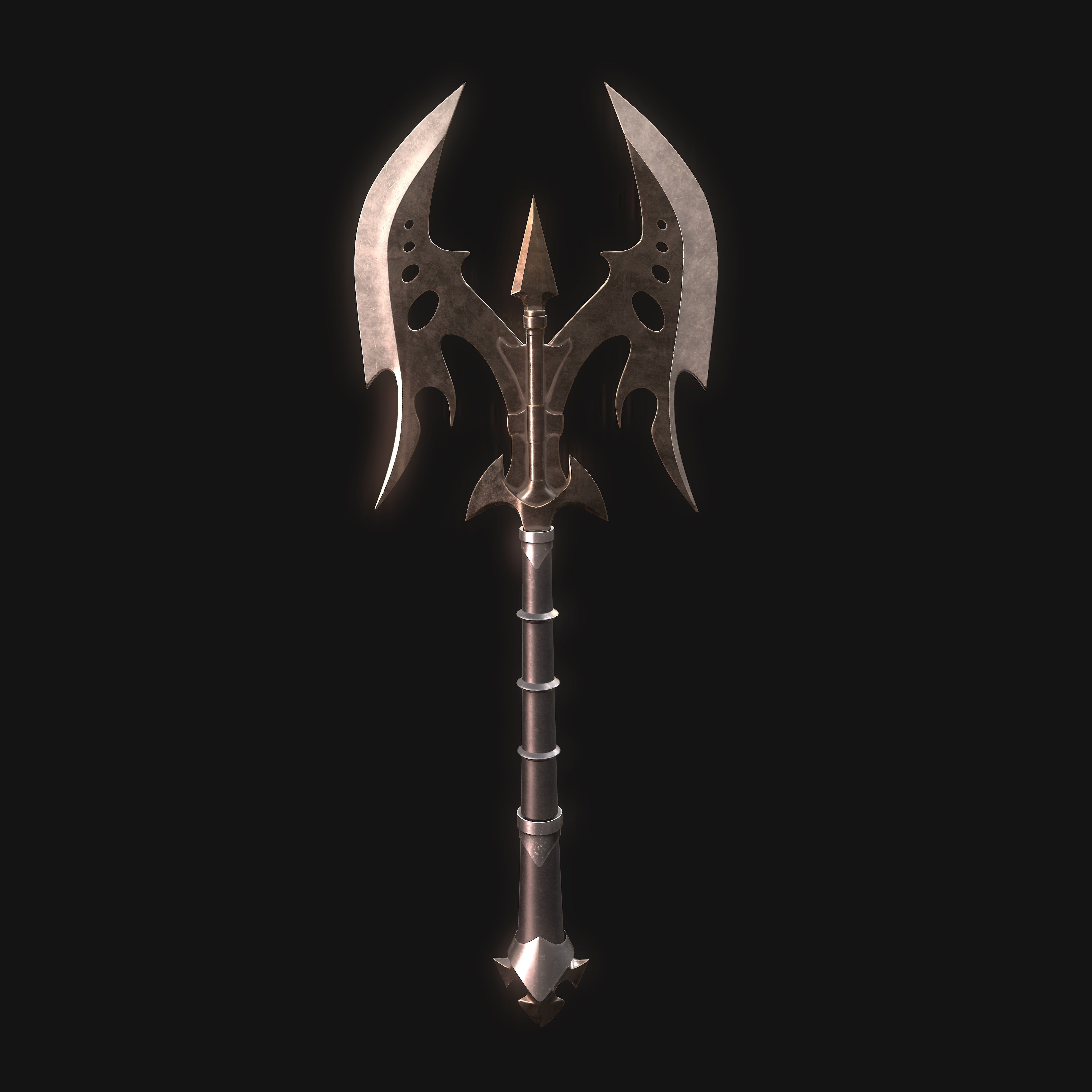 Weapons Axe Low-poly 3D model_9
