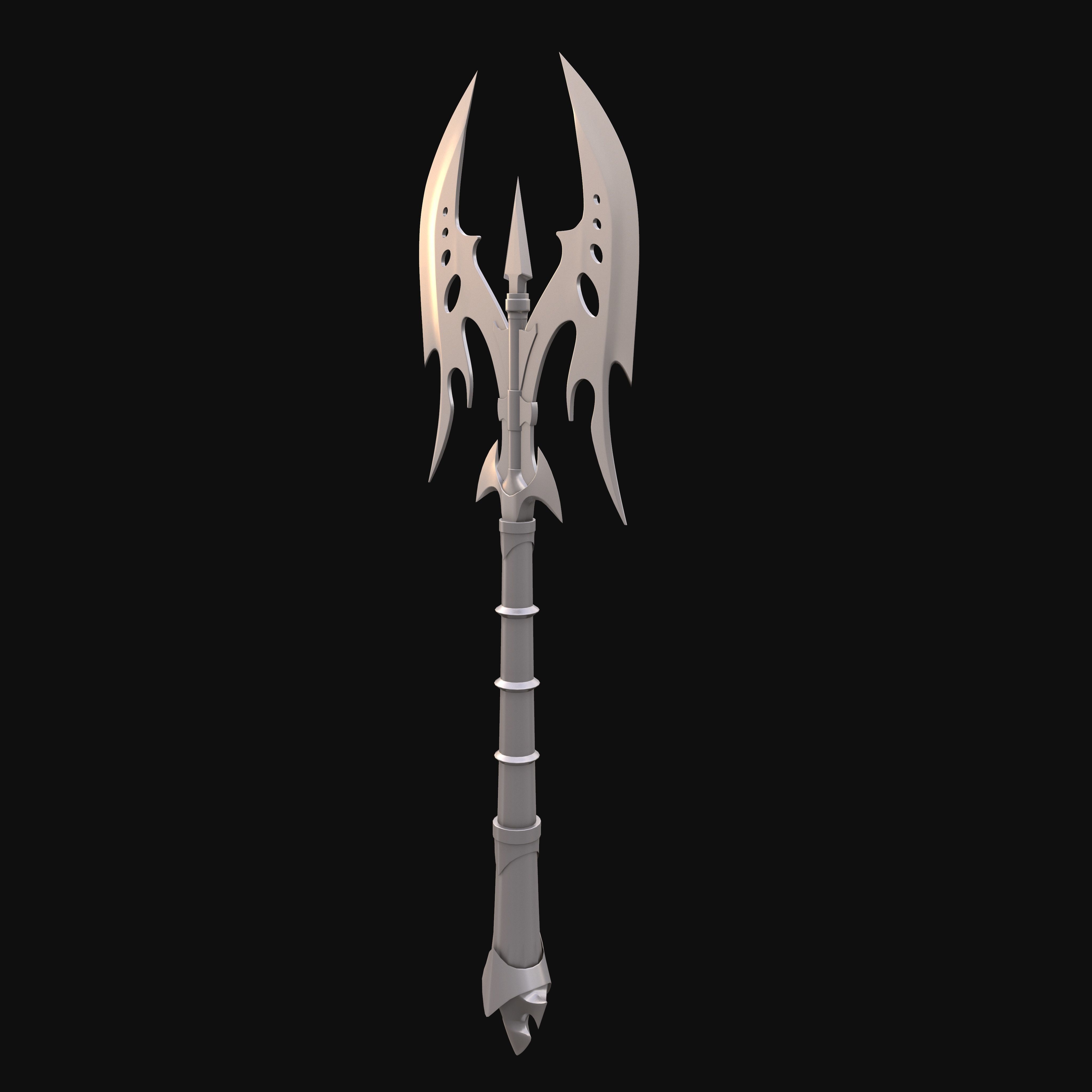 Weapons Axe Low-poly 3D model_14