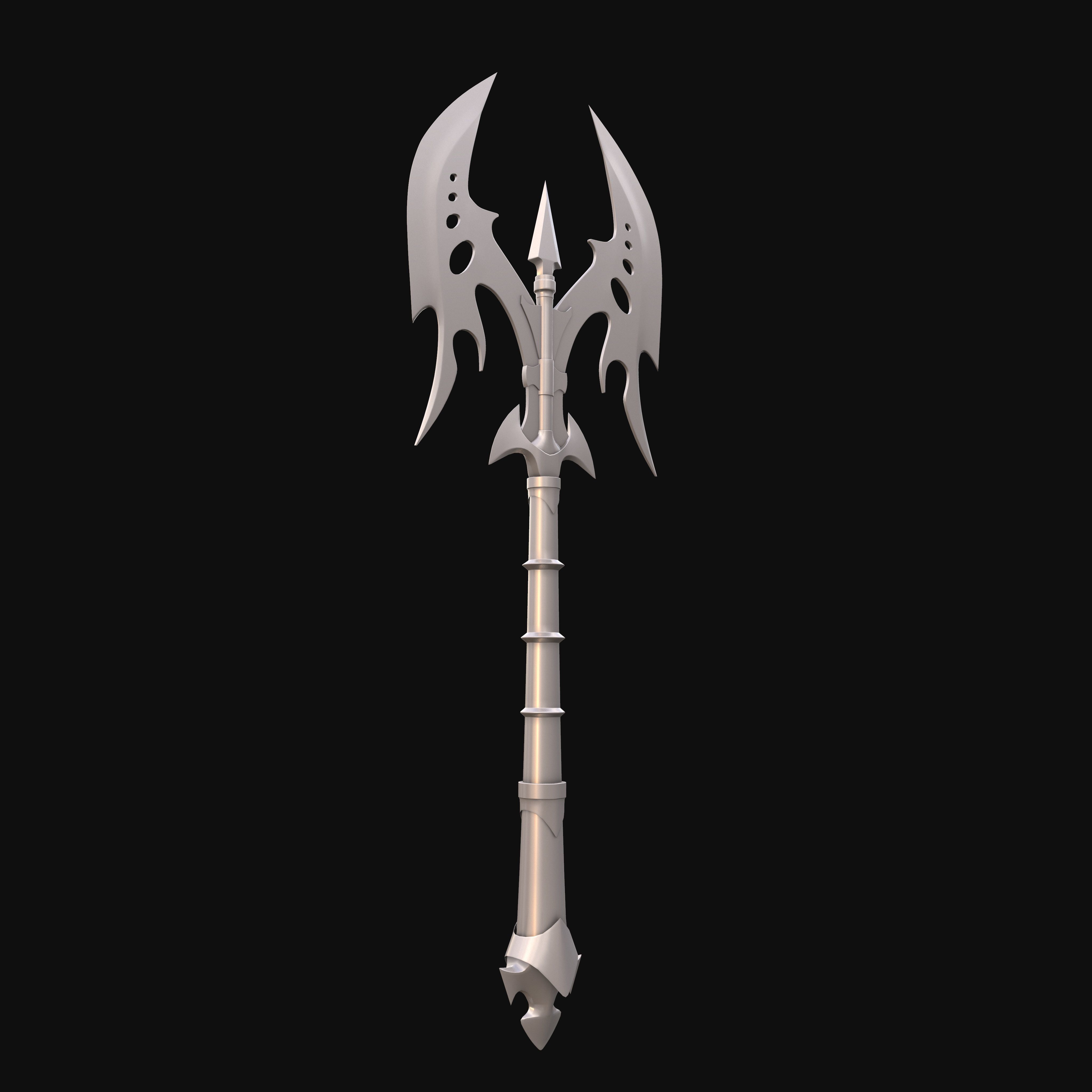 Weapons Axe Low-poly 3D model_11