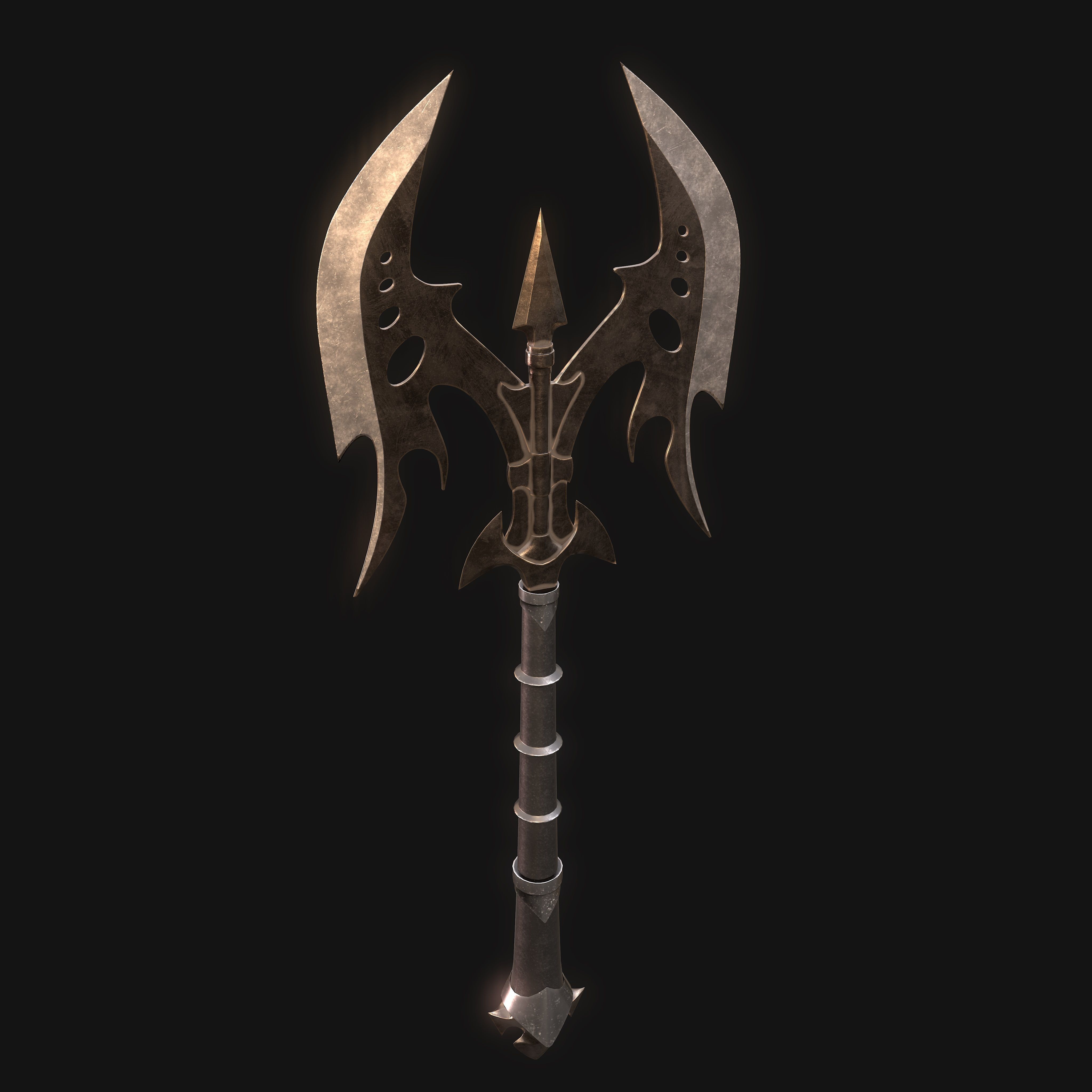 Weapons Axe Low-poly 3D model_5