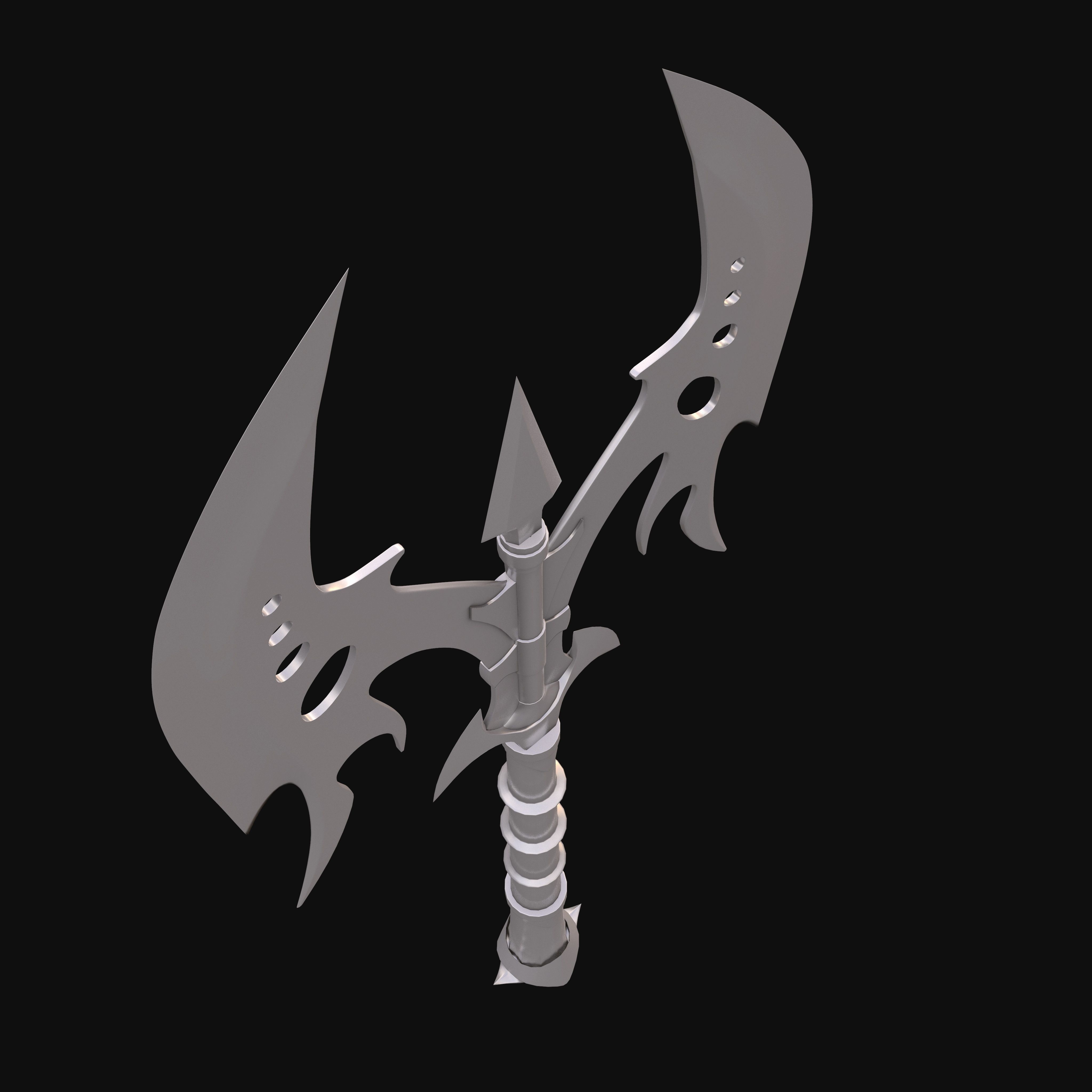 Weapons Axe Low-poly 3D model_13