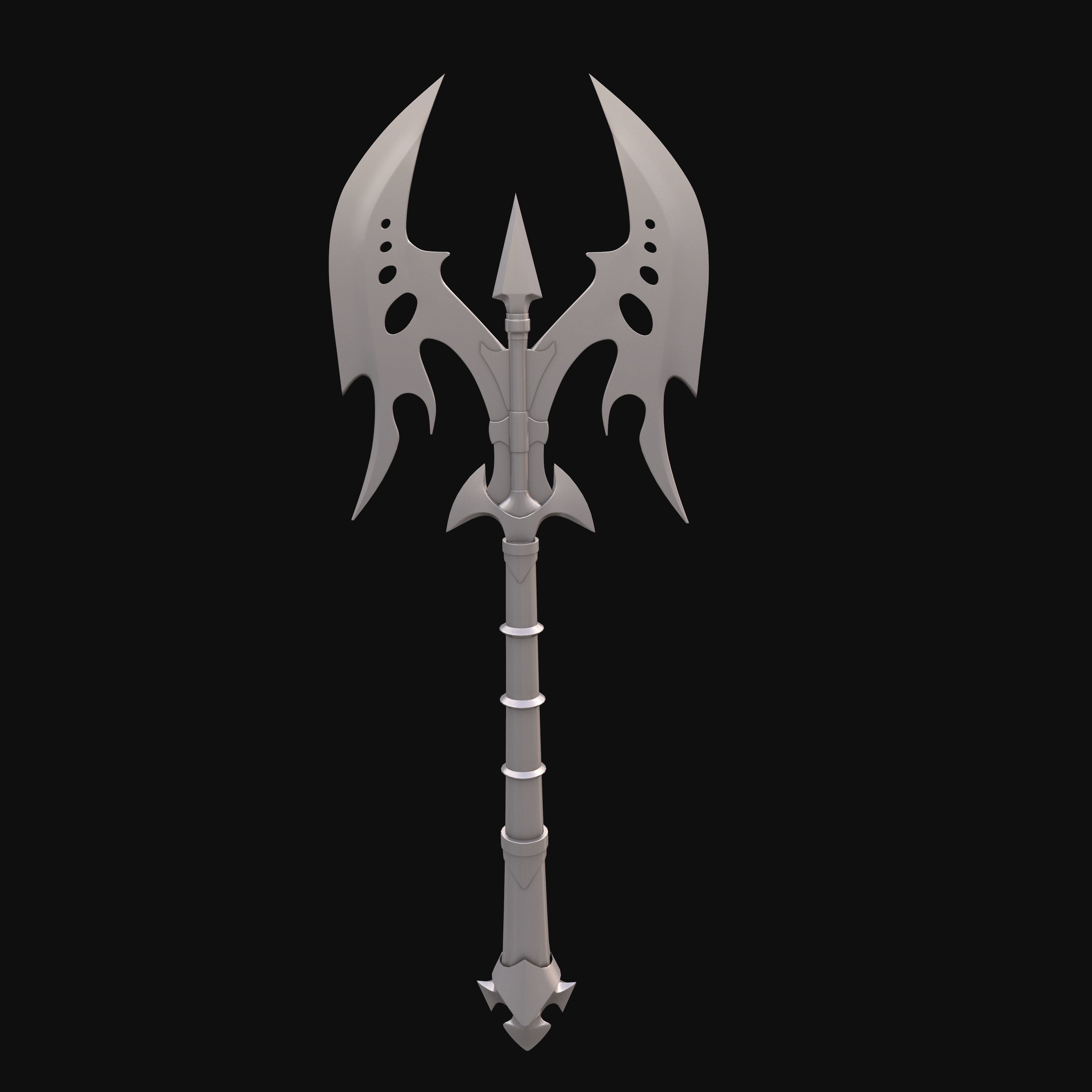 Weapons Axe Low-poly 3D model_12