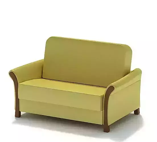 Cushioned Yellow Leather Sofa