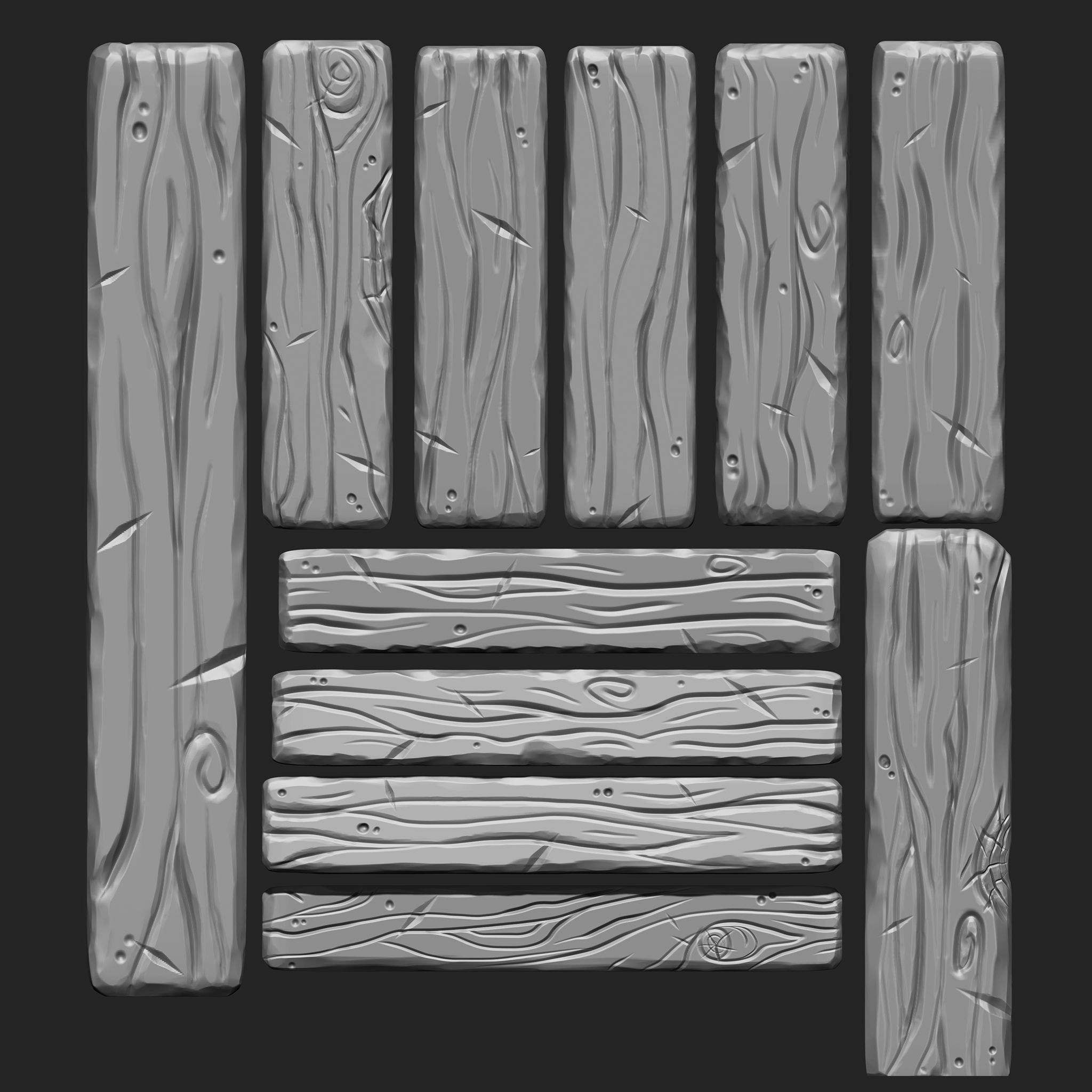 Stylized Wooden Plank IMM Brush Pack 21 in One 3D model_2