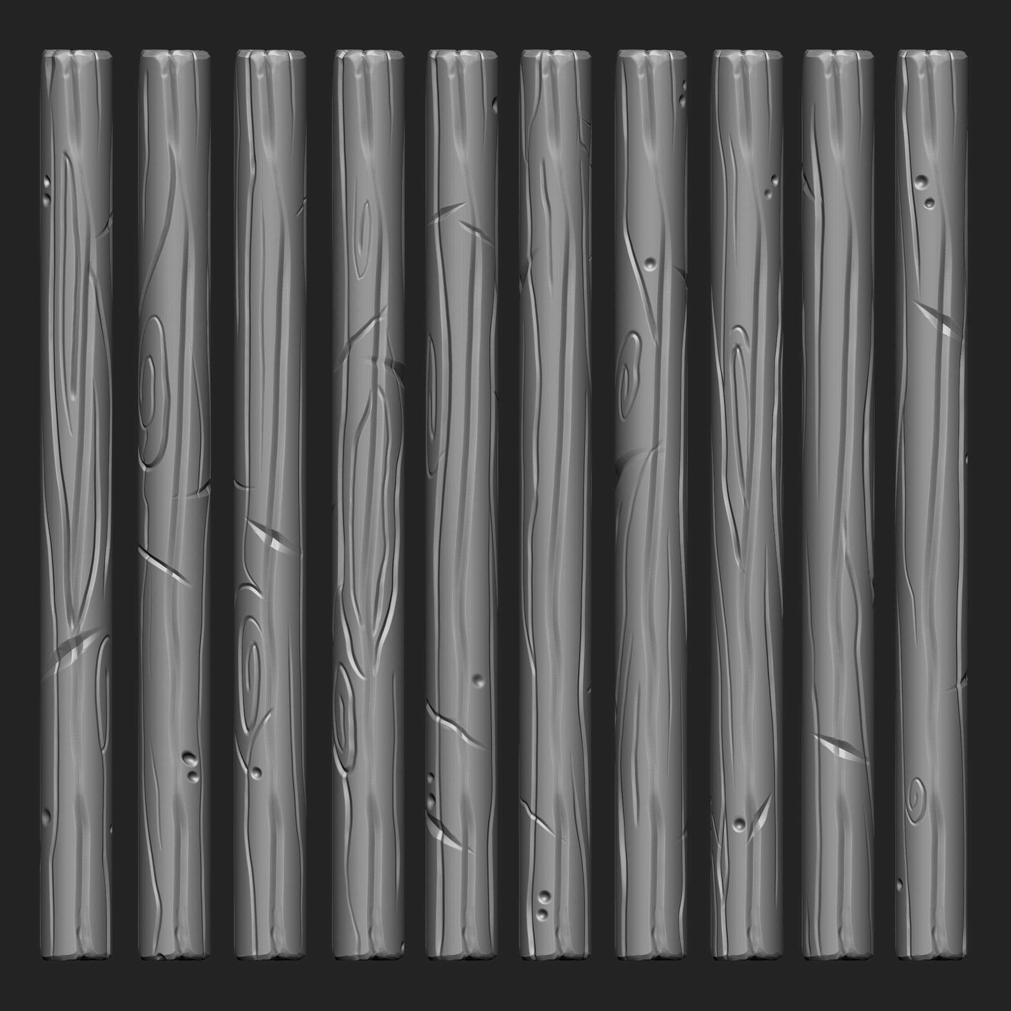 Stylized Wooden Plank IMM Brush Pack 21 in One 3D model_4