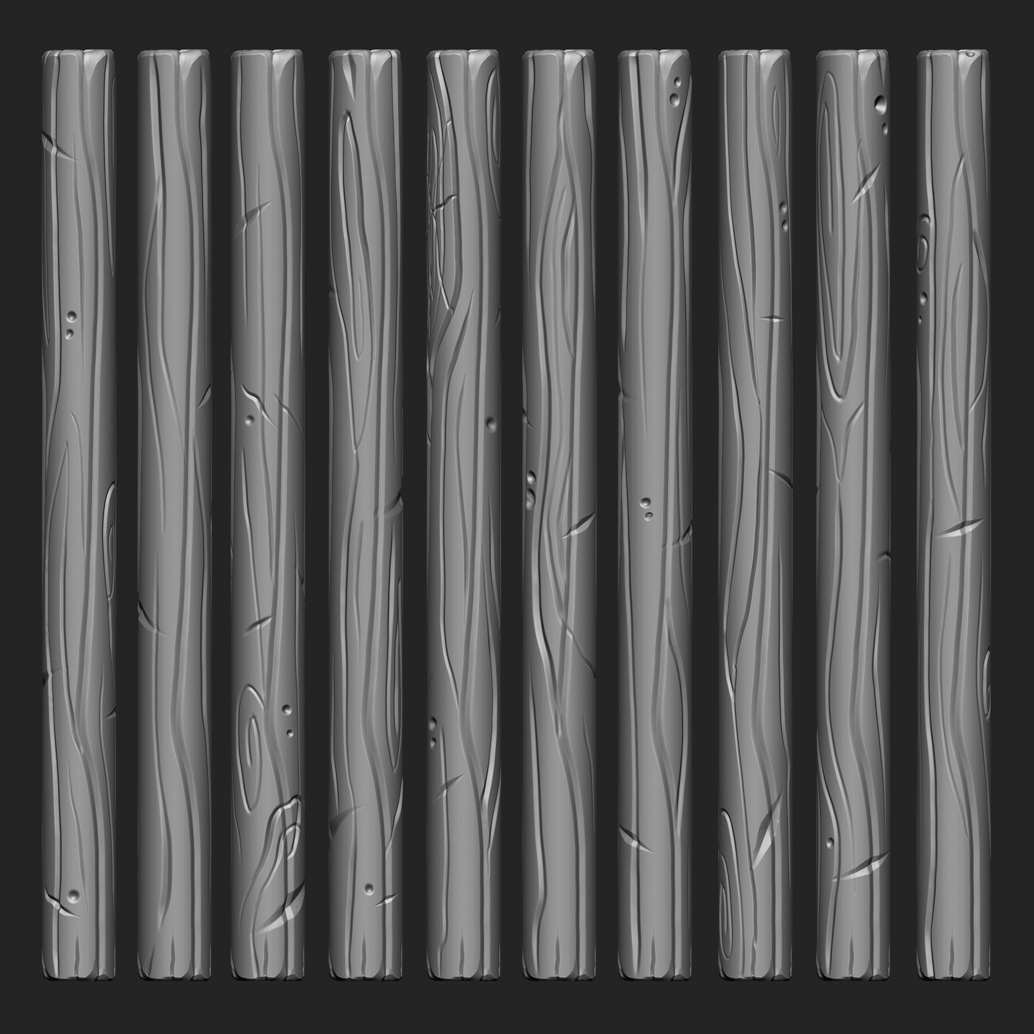 Stylized Wooden Plank IMM Brush Pack 21 in One 3D model_3