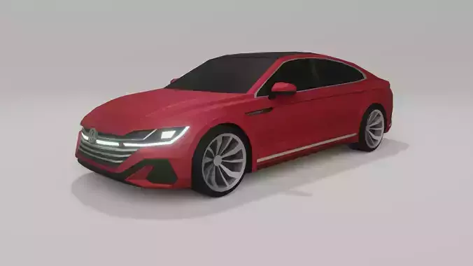 Volkswagen Arteon low poly 3D model
