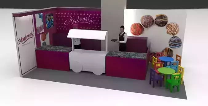 stand esquinero abierto Low-poly 3D model