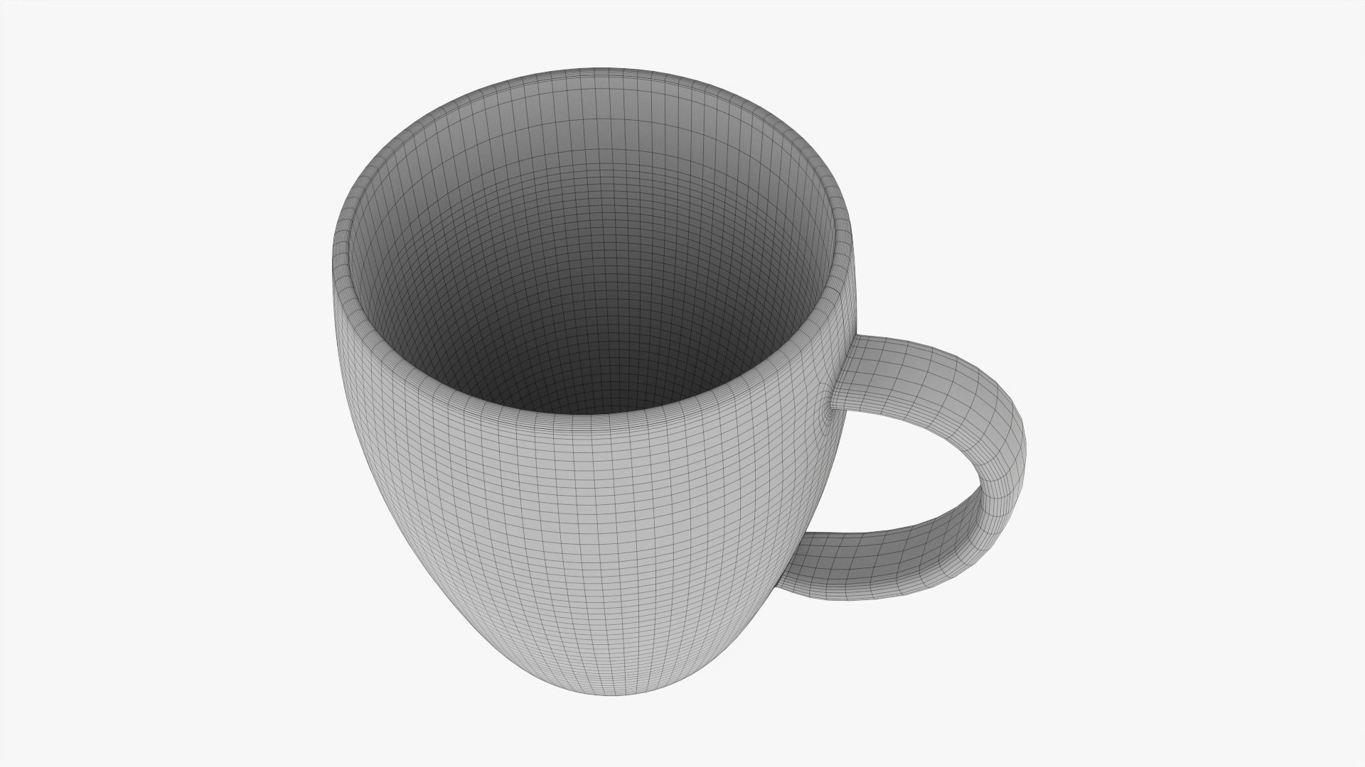 Coffee mug with handle 04 3D model_7
