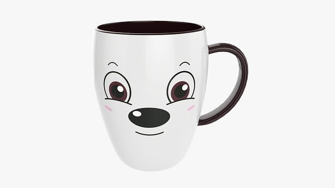 Coffee mug with handle 04 3D model