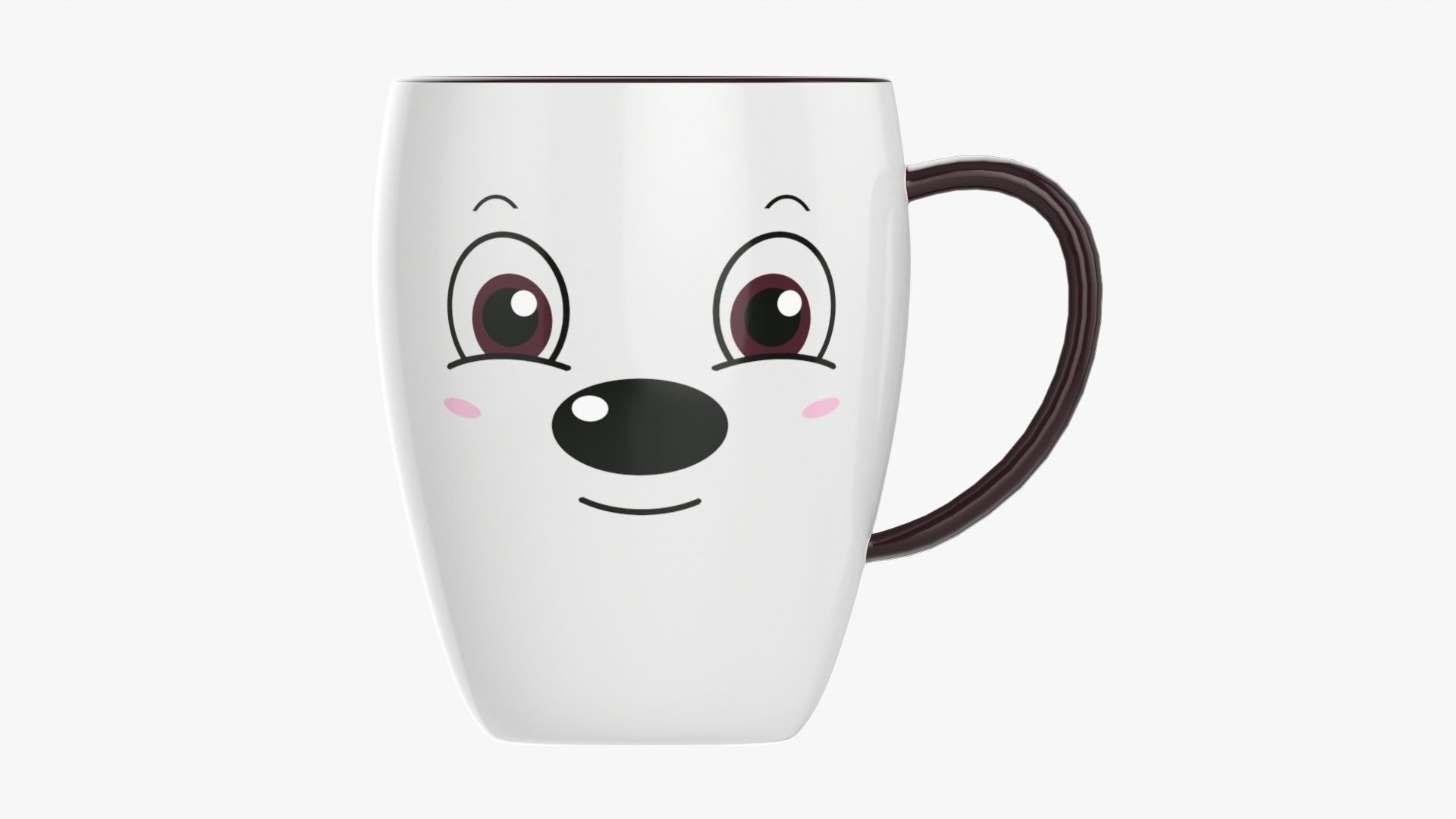 Coffee mug with handle 04 3D model_3