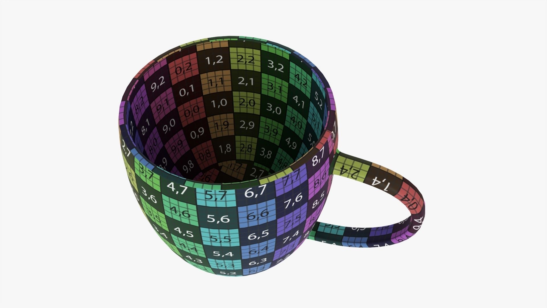 Coffee mug with handle 05 3D model_13