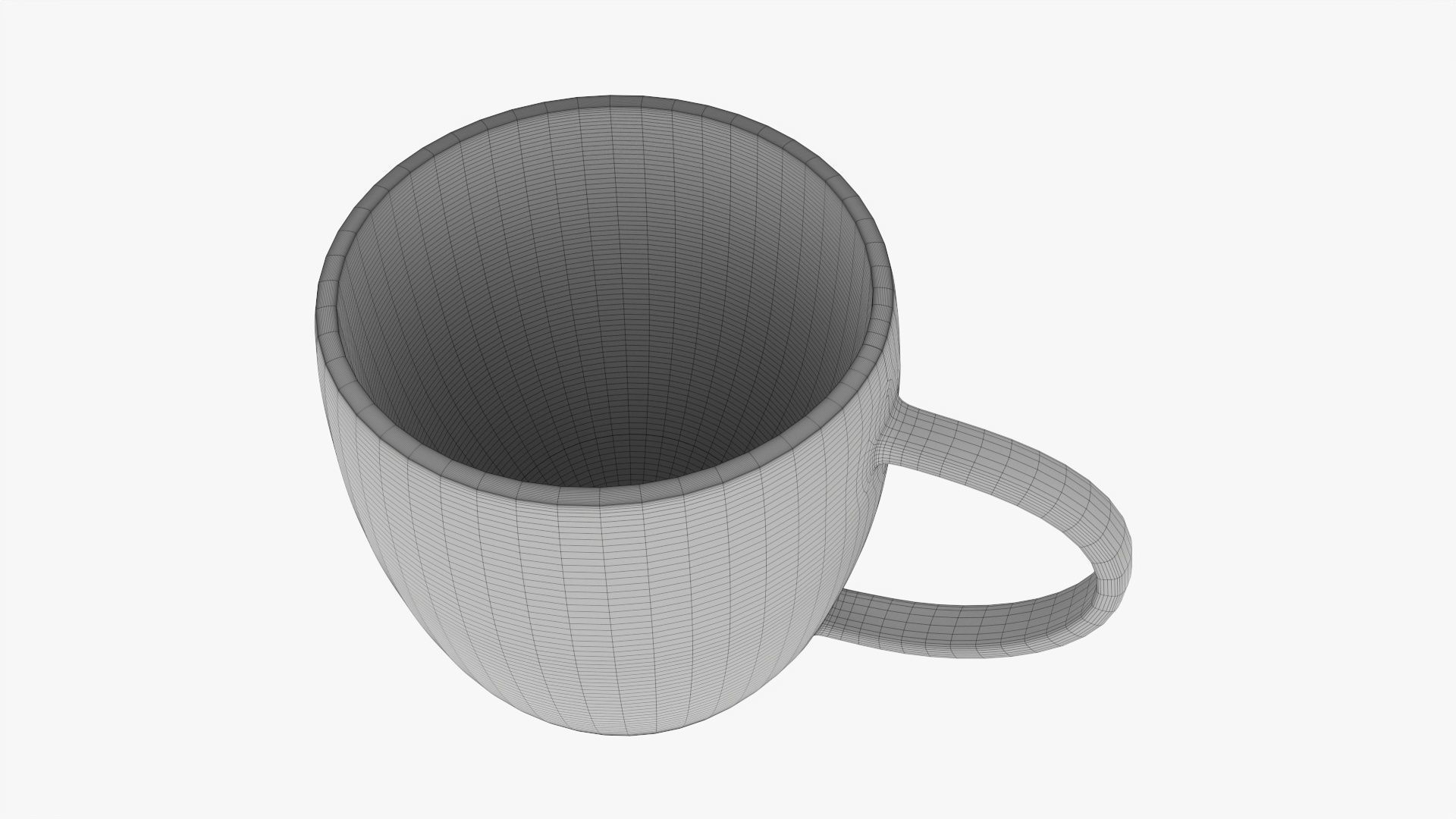 Coffee mug with handle 05 3D model_7