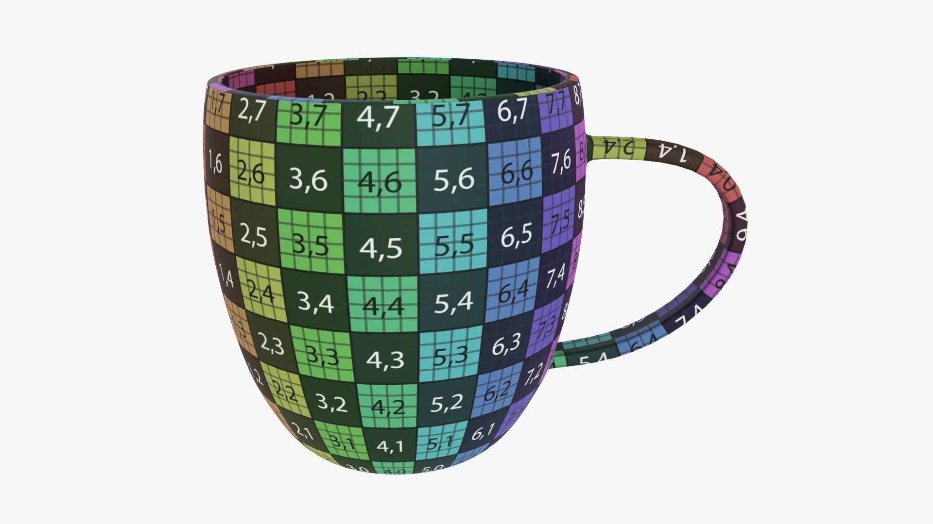 Coffee mug with handle 05 3D model_12