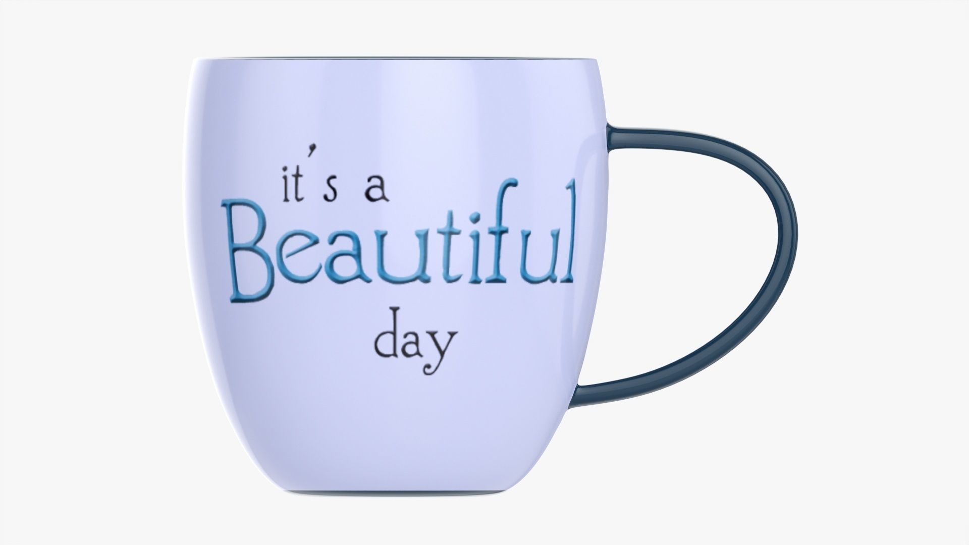 Coffee mug with handle 05 3D model_3
