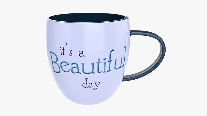 Coffee mug with handle 05 3D model