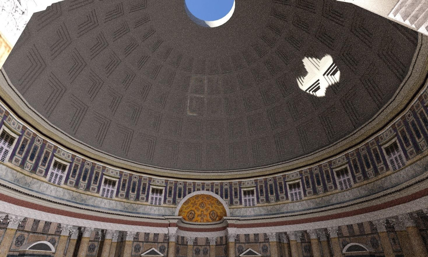 Pantheon with interior 3D model_3