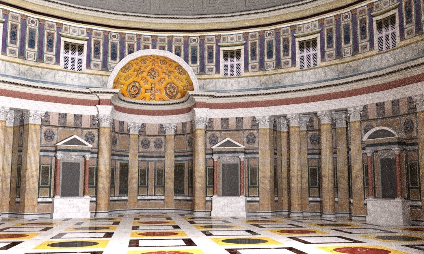Pantheon with interior 3D model_2