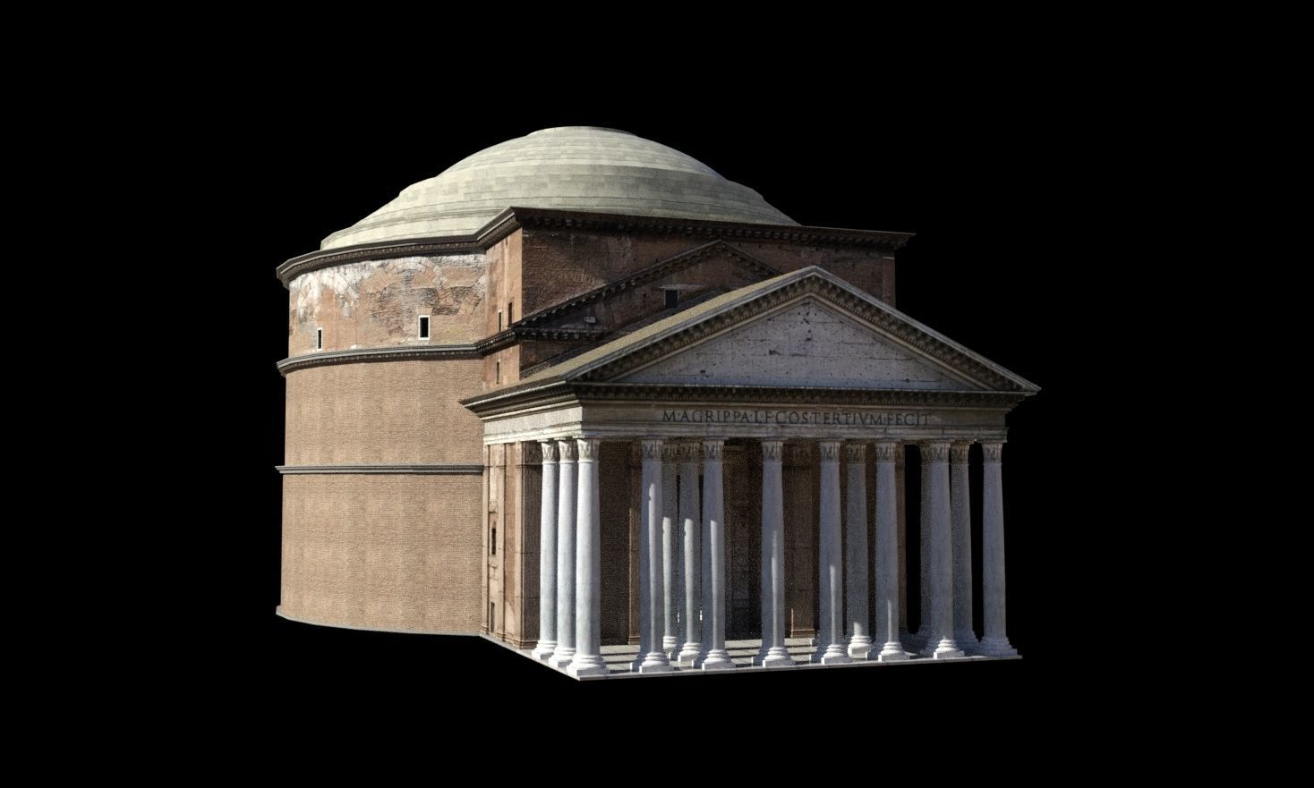 Pantheon with interior 3D model_7