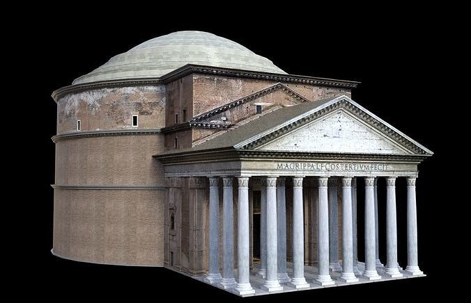 Pantheon with interior 3D model