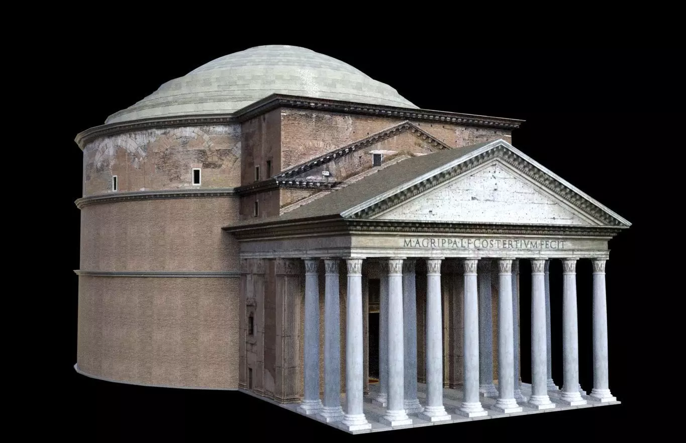 Pantheon with interior 3D model_0