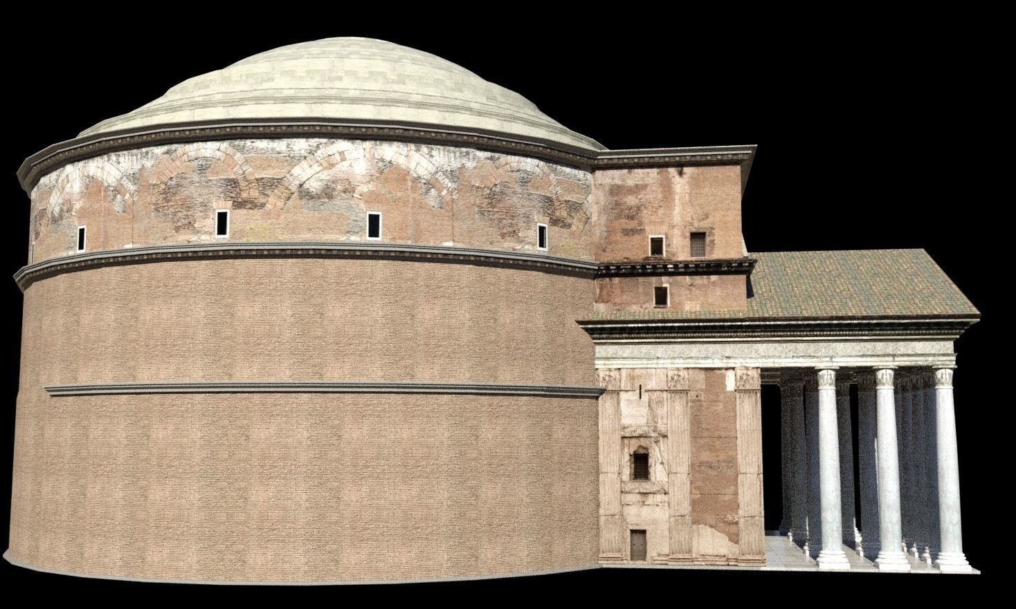 Pantheon with interior 3D model_5